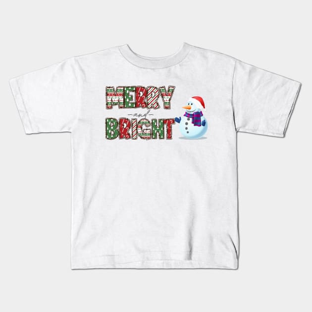 Merry and bright abominable snowman Kids T-Shirt by Roxy-Nightshade